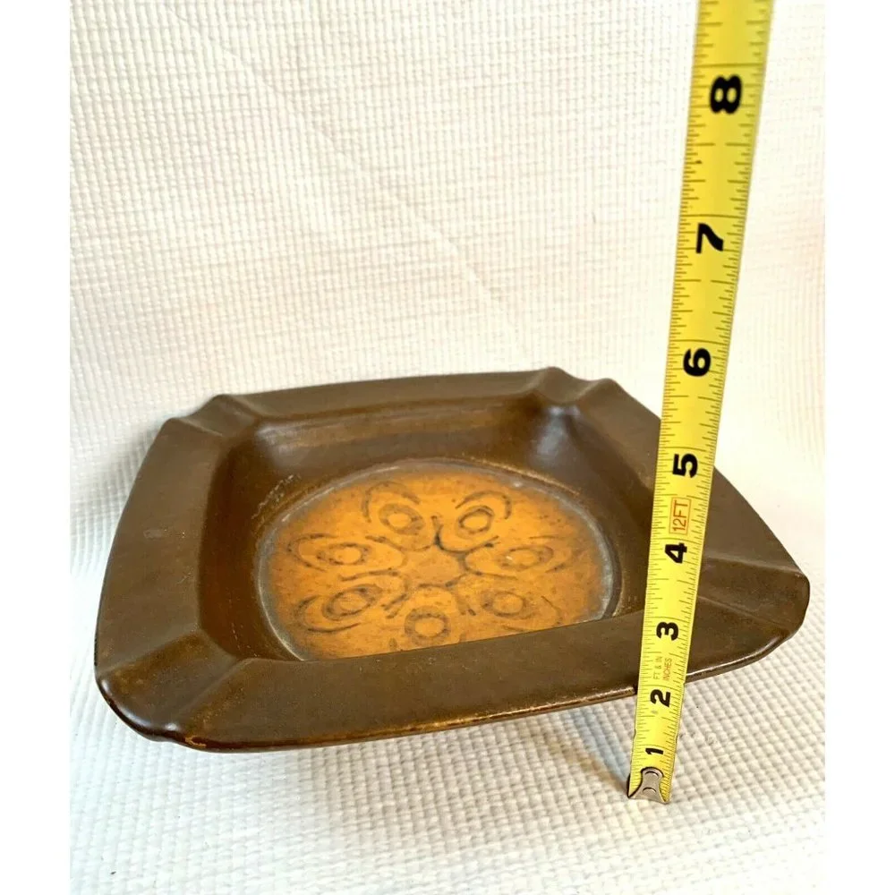 Vintage Art Deco MCM Pottery Ashtray Germany Numbered Tobacciana